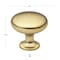 Gliderite Hardware 1-1/8 in. Brass Gold Classic Round Cabinet Knob, 10PK 5411-BG-10 - alternate 4
